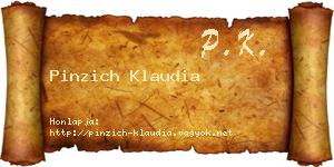 Pinzich Klaudia névjegykártya